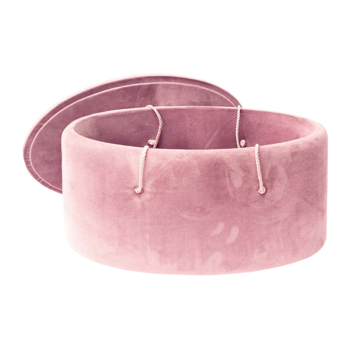 Cutie trusou botez ovala buretata catifea roz prafuit [2]