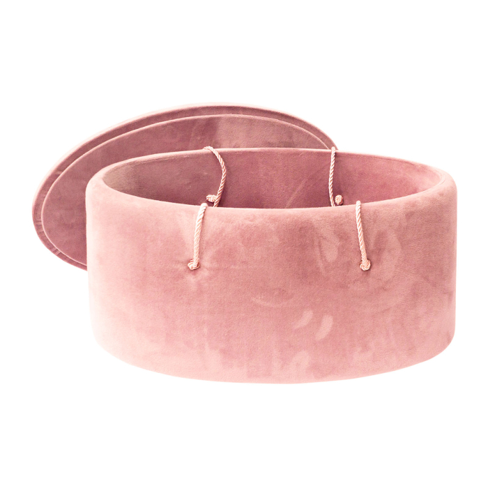 Cutie trusou botez ovala buretata catifea roz prafuit [2]