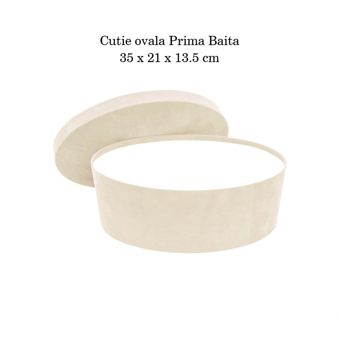 Cutie trusou botez ovala catifea crem [4]