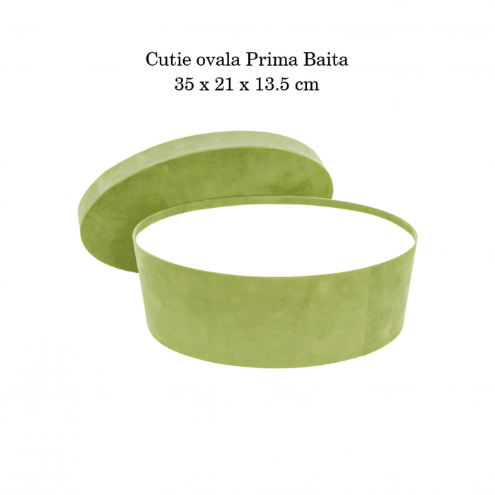 Cutie trusou botez ovala catifea olive [4]