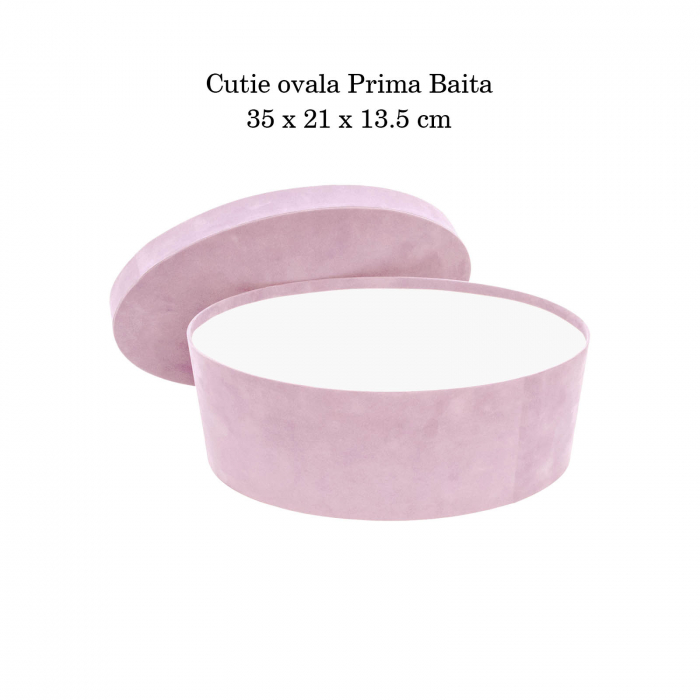Cutie trusou botez ovala catifea roz [4]