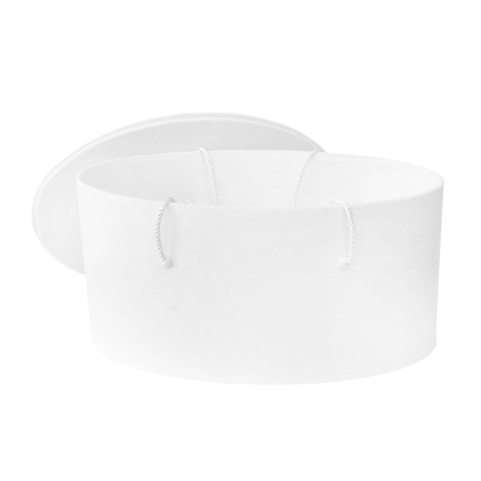 Cutie trusou botez ovala catifea textila alba [2]