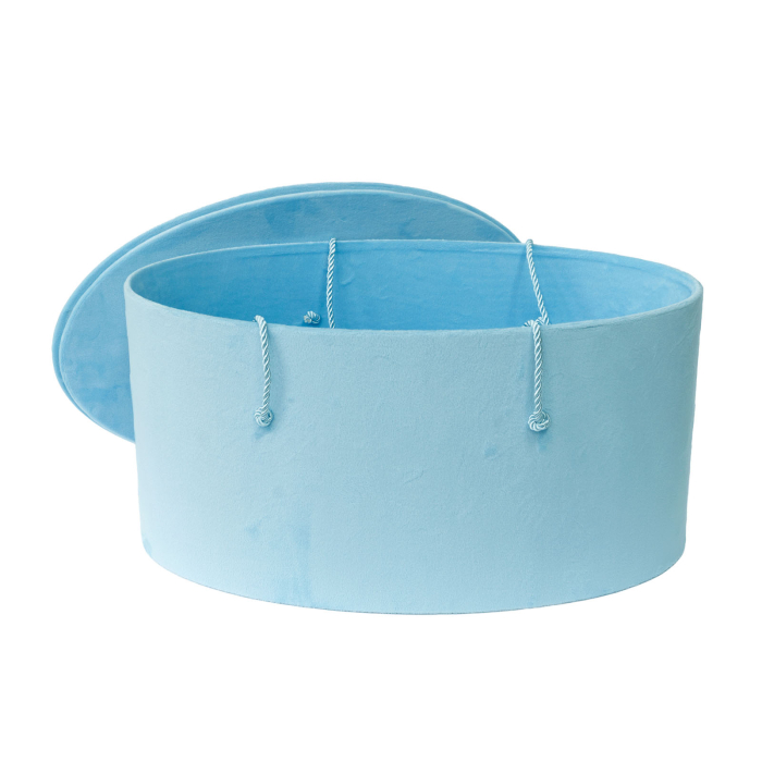 Cutie trusou botez ovala catifea textila blue [2]