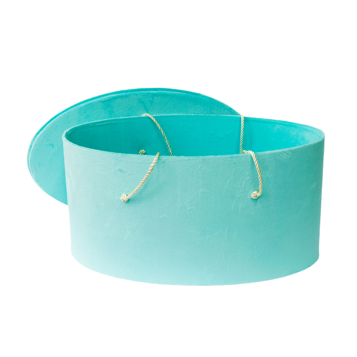 Cutie trusou botez ovala catifea textila mint [2]