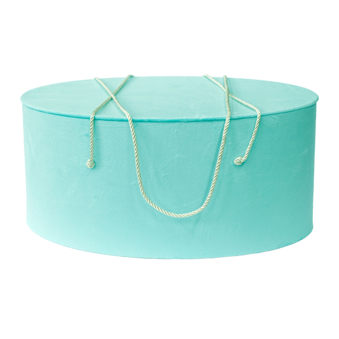 Cutie trusou botez ovala catifea textila mint [1]