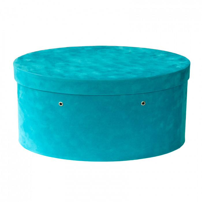 Cutie trusou botez ovala catifea turcuaz [2]