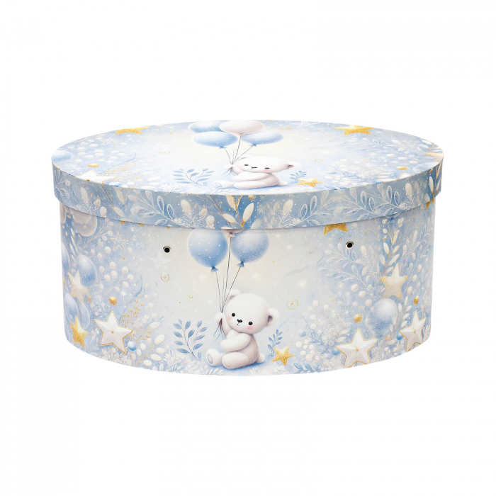 Cutie trusou botez ovala tiparita ursulet baloane blue [2]