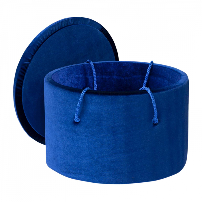 Cutie trusou botez rotunda buretata catifea albastru regal [2]