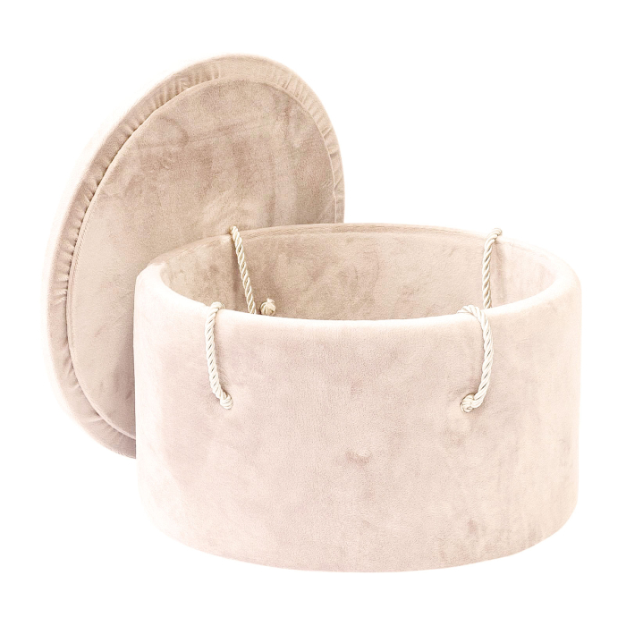 Cutie trusou botez rotunda buretata catifea cappuccino [2]