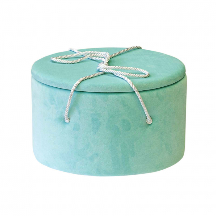 Cutie trusou botez rotunda buretata catifea mint [1]