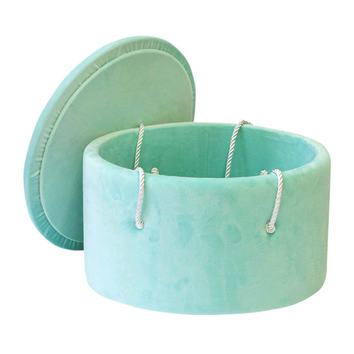 Cutie trusou botez rotunda buretata catifea mint [2]