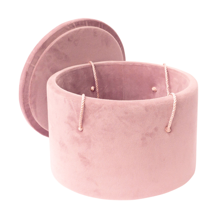 Cutie trusou botez rotunda buretata catifea roz prafuit [2]