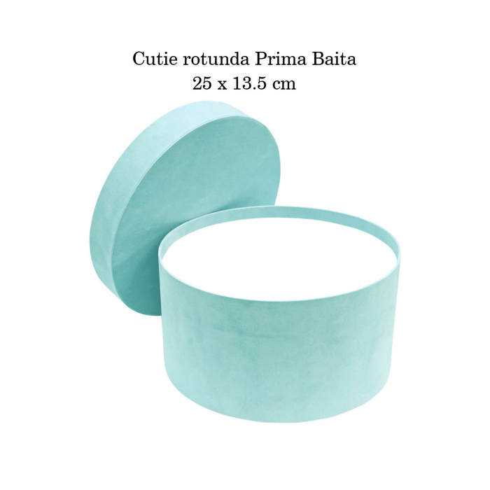 Cutie trusou botez rotunda catifea aqua [4]