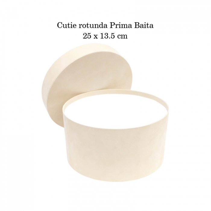 Cutie trusou botez rotunda catifea crem [4]