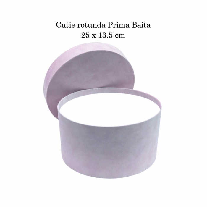 Cutie trusou botez rotunda catifea lilac [4]
