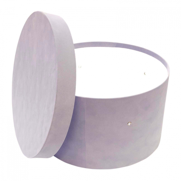 Cutie trusou botez rotunda catifea lilac [1]