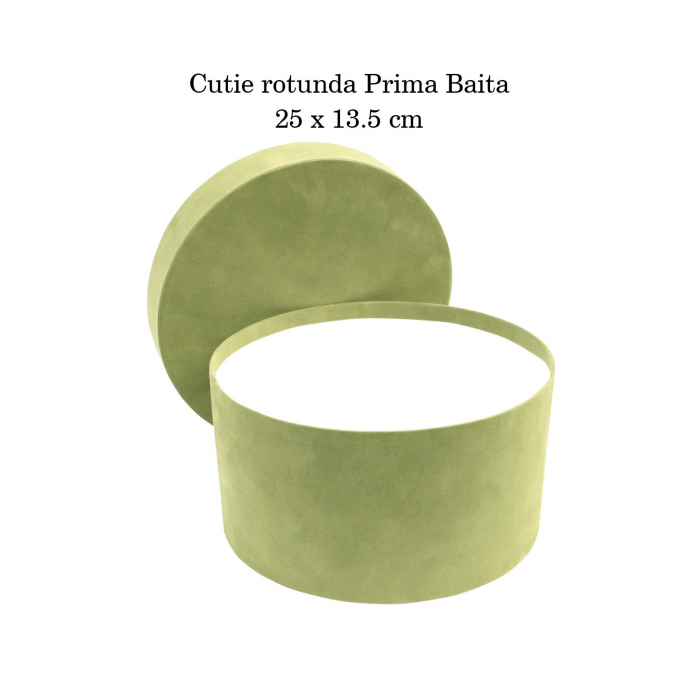 Cutie trusou botez rotunda catifea olive [4]