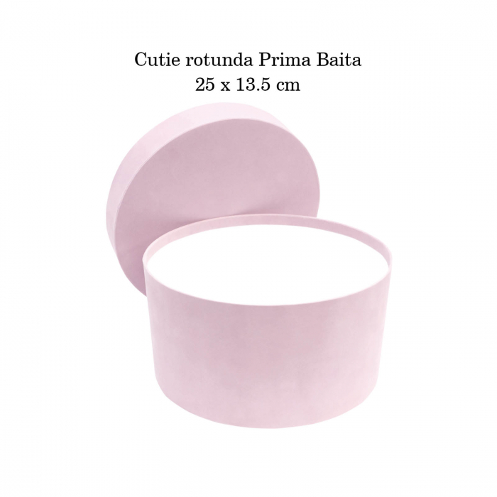 Cutie trusou botez rotunda catifea roz [4]