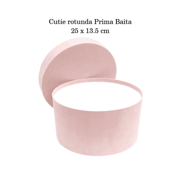 Cutie trusou botez rotunda catifea roz prafuit [3]