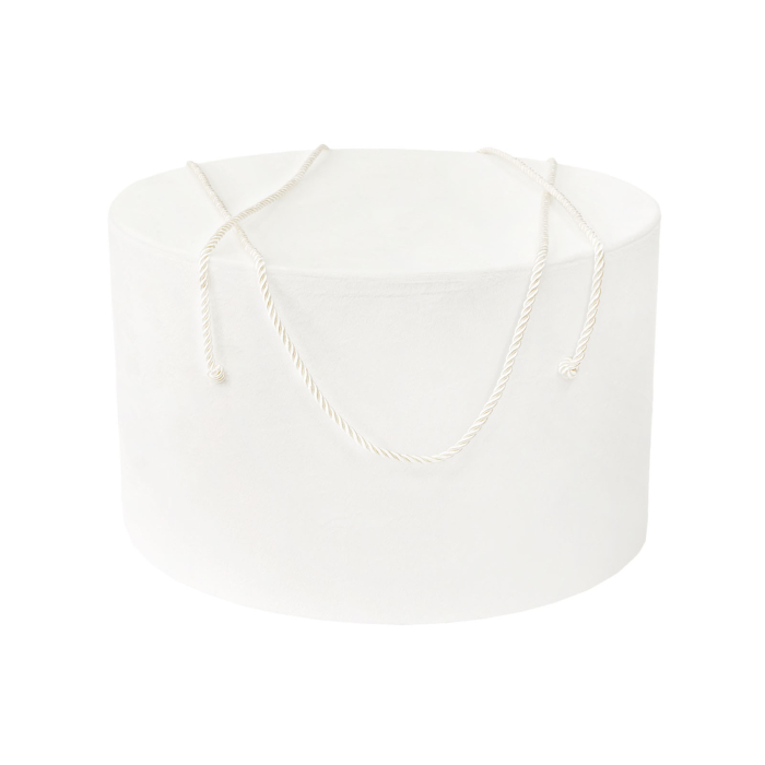 Cutie trusou botez rotunda catifea textila ivoire [1]