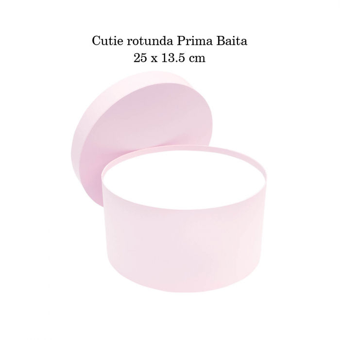Cutie trusou botez rotunda hartie roz [4]