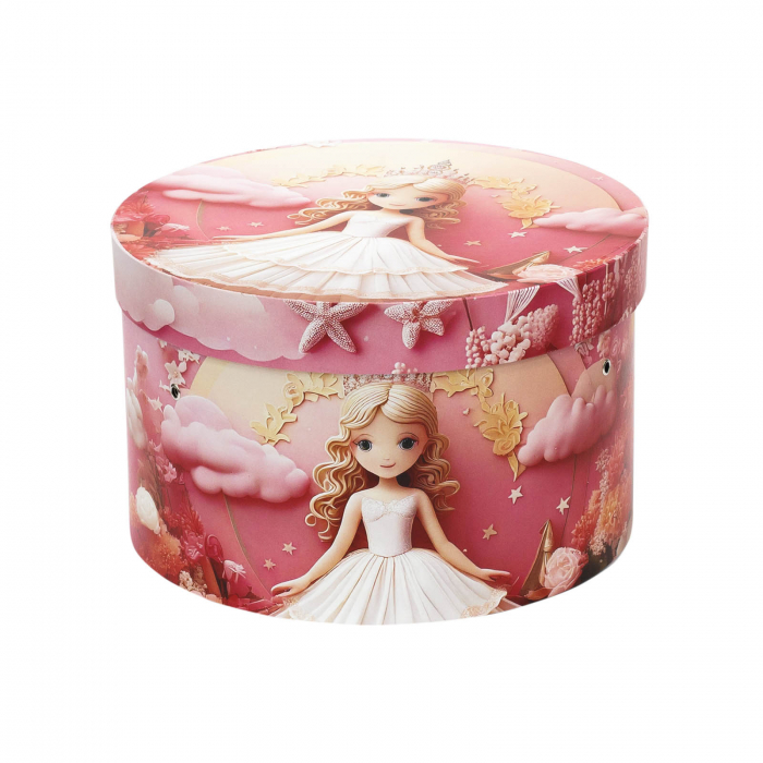 Cutie trusou botez rotunda tiparita printesa model 1 [2]