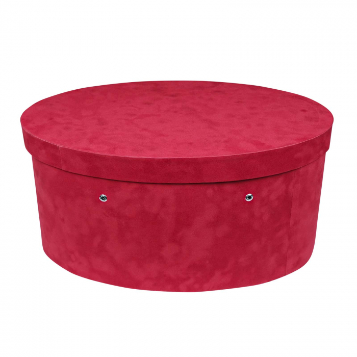 Cutie trusou botez ovala catifea rosie [2]