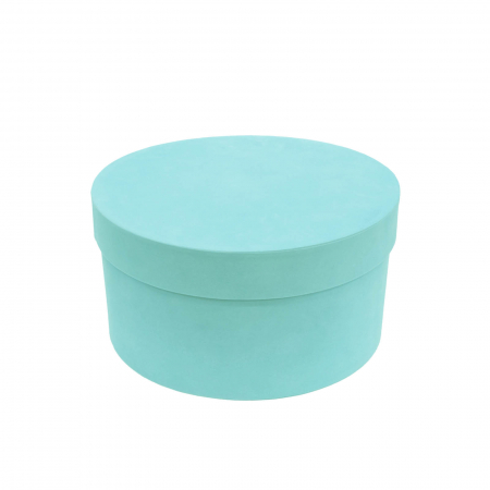 Cutie rotunda catifea aqua pentru prima baita [1]