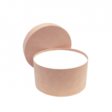 Cutie rotunda catifea peach pentru prima baita [0]