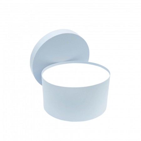 Cutii rotunde hartie pentru prima baita - Cutie rotunda hartie baby blue pentru prima baita