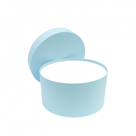 Cutii pentru prima baita - Cutie rotunda hartie blue medium pentru prima baita