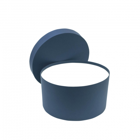 Cutii pentru prima baita - Cutie rotunda hartie bluemarin pentru prima baita