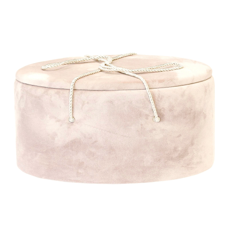 Cutii trusou botez buretate - Cutie trusou botez ovala buretata catifea cappuccino