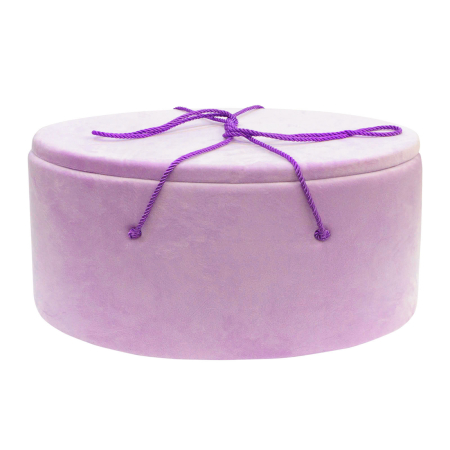 Cutii trusou botez buretate - Cutie trusou botez ovala buretata catifea lila