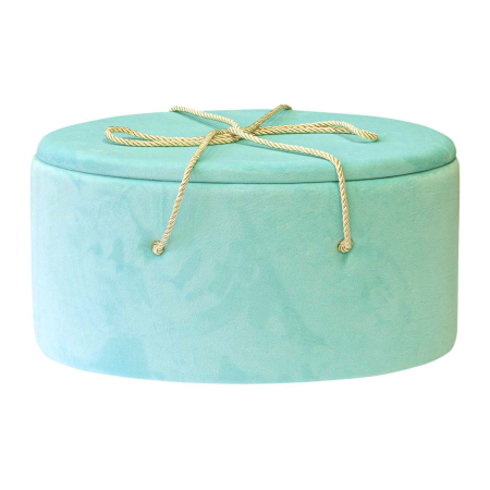 Cutii trusou botez buretate - Cutie trusou botez ovala buretata catifea mint