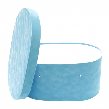 Cutii trusou botez ovale catifea M2 - Cutie trusou botez ovala catifea blue lagoon