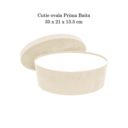 Cutie trusou botez ovala catifea crem [3]