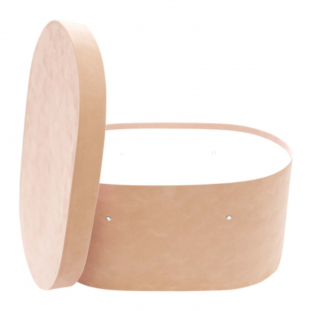 Cutii trusou botez ovale catifea M2 - Cutie trusou botez ovala catifea peach
