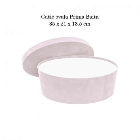 Cutie trusou botez ovala catifea roz prafuit [3]