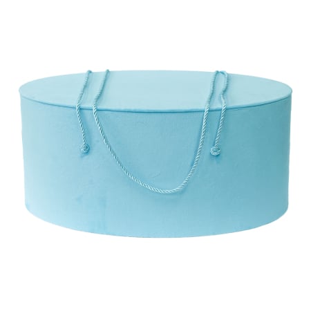 Cutii trusou botez ovale catifea textila - Cutie trusou botez ovala catifea textila blue