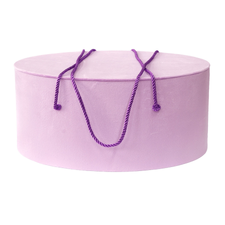 Cutii trusou botez catifea textila - Cutie trusou botez ovala catifea textila lila
