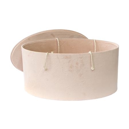 Cutie trusou botez ovala catifea textila cappuccino [1]