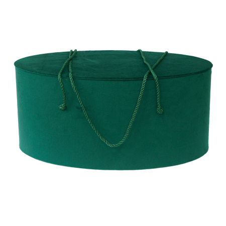 Cutii trusou botez catifea textila - Cutie trusou botez ovala catifea textila verde