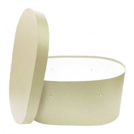 Cutii trusou botez ovale hartie M2 - Cutie trusou botez ovala hartie champagne sidef