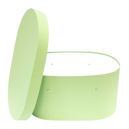 Cutii trusou botez ovale hartie M2 - Cutie trusou botez ovala hartie verde deschis