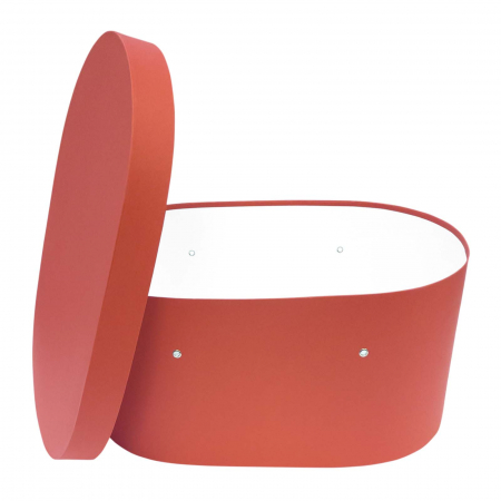 Cutii trusou botez ovale hartie M2 - Cutie trusou botez ovala hartie rosie