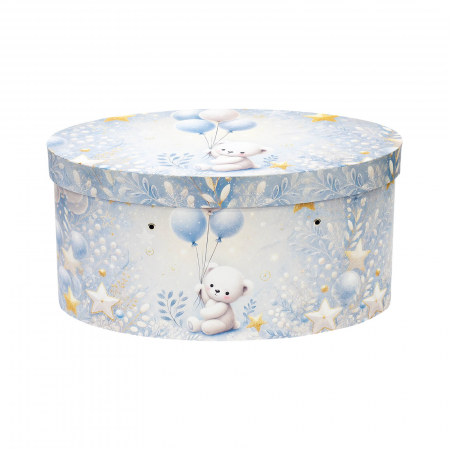 Cutie trusou botez ovala tiparita ursulet baloane blue [1]