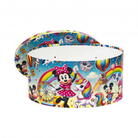 Cutii trusou botez ovale tiparite - Cutie trusou botez ovala tiparita Minnie