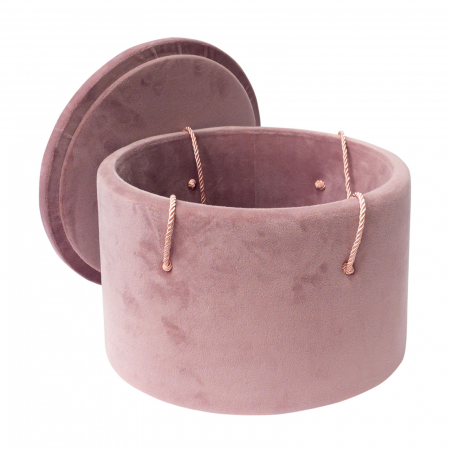 Cutie trusou botez rotunda buretata catifea roz prafuit [1]