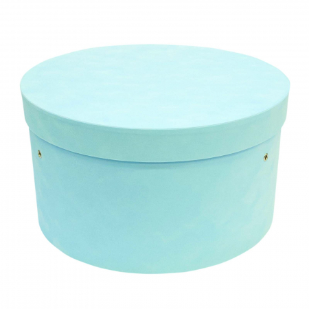 Cutie trusou botez rotunda catifea aqua [1]